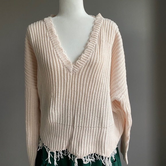 Frayed Tan Sweater - Picture 7 of 8